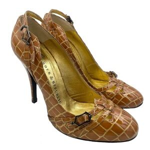 Rock & Republic croc leather stiletto pump heels women Size 37 1/2, 6.5US